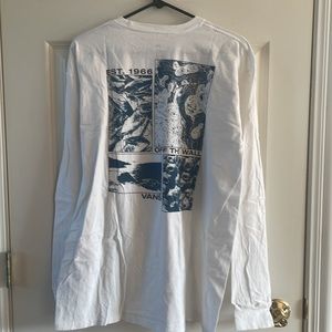 VANS Classic Fit White Pullover Longsleeve Graphic T-Shirt Men’s Size Large